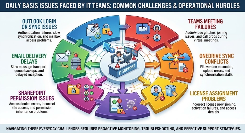 M365 Daily Basis Issues Faced by IT Teams